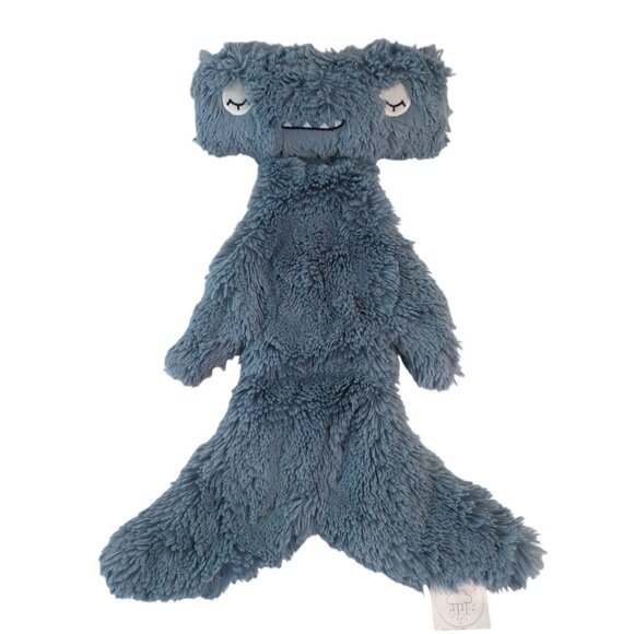Slumberkins Blue Hammerhead Shark Lovey 14" Baby Security Blanket Flat Snuggler - Picture 1 of 5